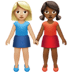 👩🏼‍🤝‍👩🏾 women holding hands: medium-light skin tone, medium-dark skin tone display on Apple